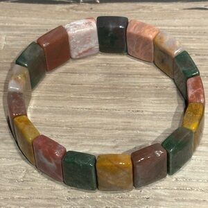 Multi-Color Indian Agate Soft Bangle Size 7